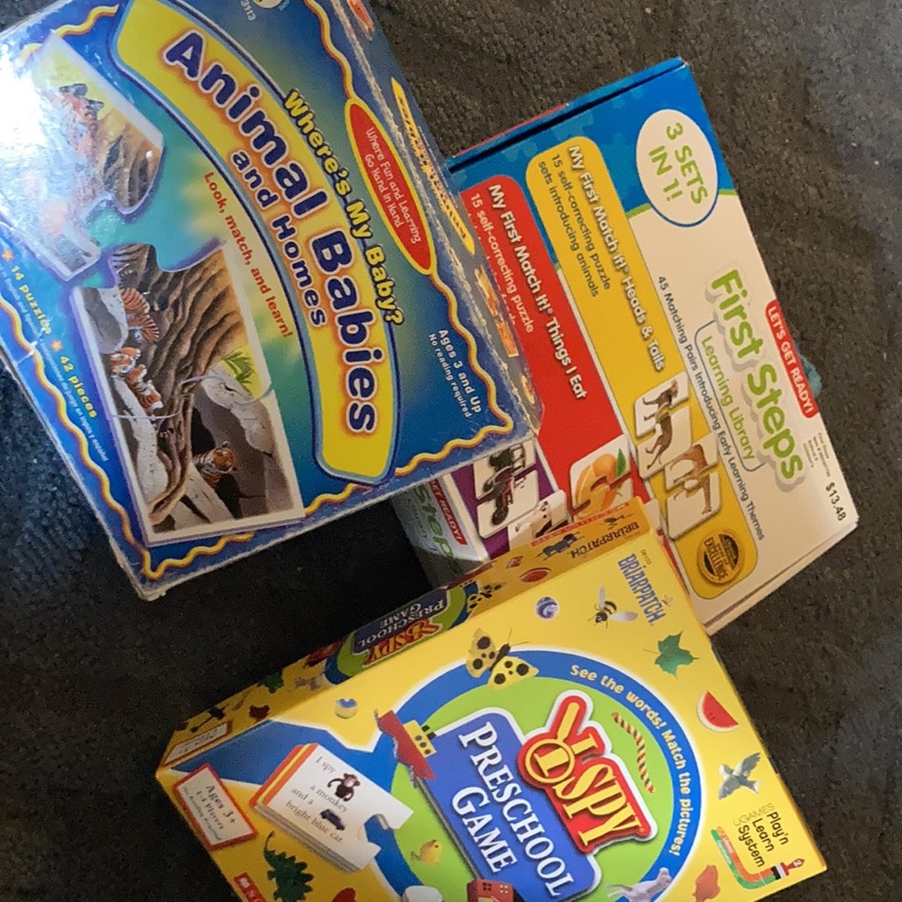 Preschool Puzzles Bundle - I Spy Game, Animal Babies, & First Steps Match It
